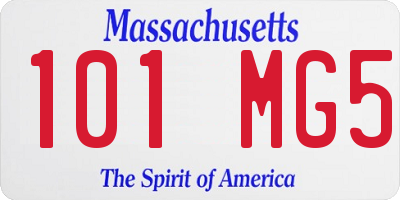 MA license plate 101MG5