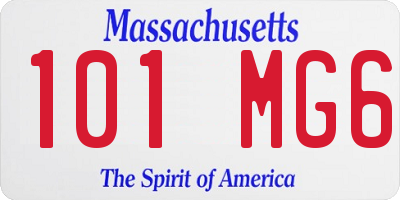 MA license plate 101MG6