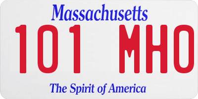 MA license plate 101MH0
