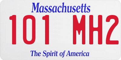 MA license plate 101MH2