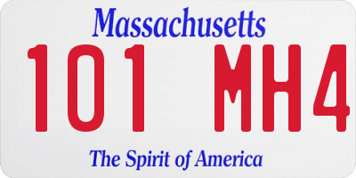 MA license plate 101MH4