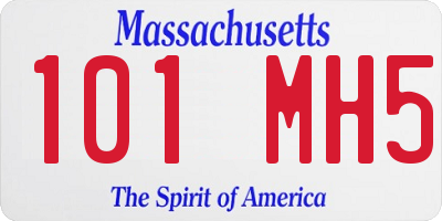 MA license plate 101MH5