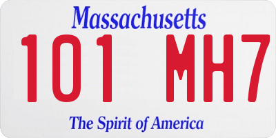 MA license plate 101MH7