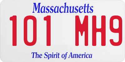 MA license plate 101MH9