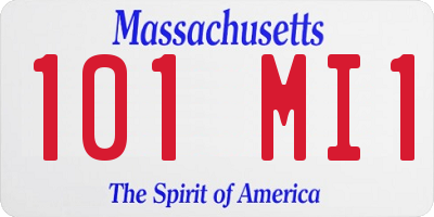 MA license plate 101MI1