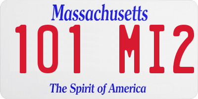 MA license plate 101MI2