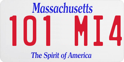 MA license plate 101MI4