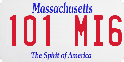 MA license plate 101MI6