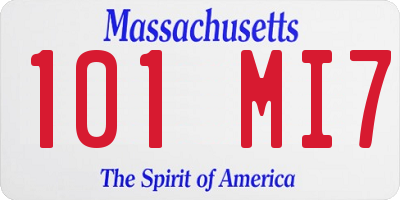 MA license plate 101MI7