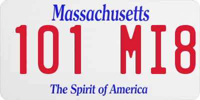 MA license plate 101MI8
