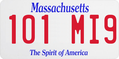MA license plate 101MI9