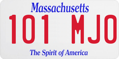 MA license plate 101MJ0