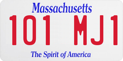 MA license plate 101MJ1