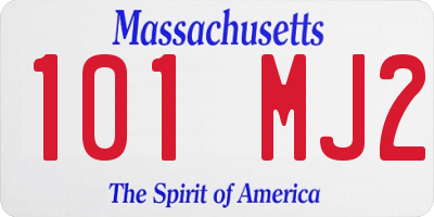 MA license plate 101MJ2