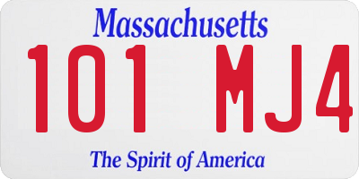 MA license plate 101MJ4