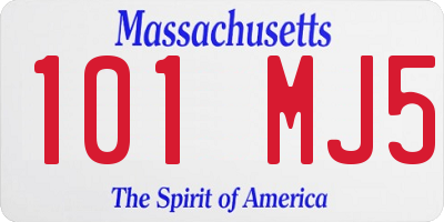 MA license plate 101MJ5