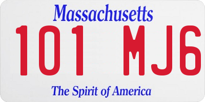 MA license plate 101MJ6