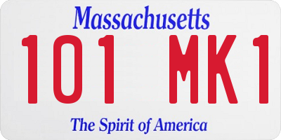 MA license plate 101MK1
