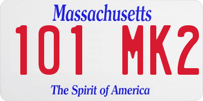 MA license plate 101MK2