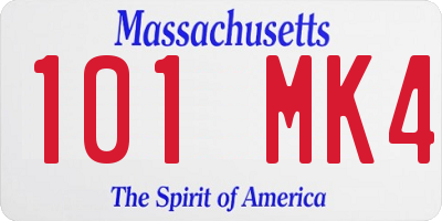 MA license plate 101MK4