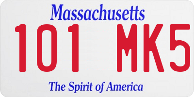 MA license plate 101MK5