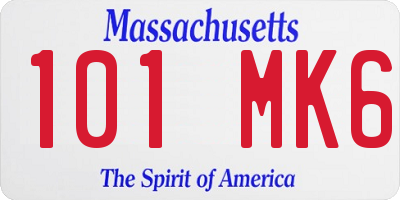 MA license plate 101MK6