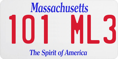 MA license plate 101ML3