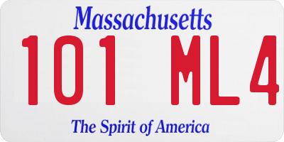 MA license plate 101ML4