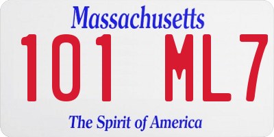 MA license plate 101ML7