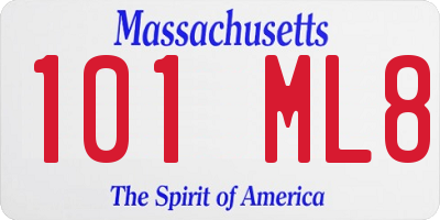 MA license plate 101ML8