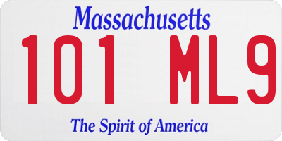 MA license plate 101ML9