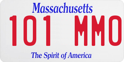 MA license plate 101MM0