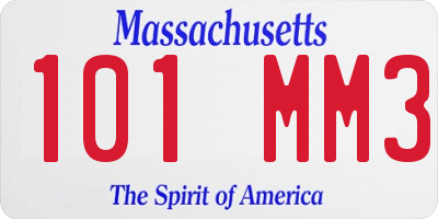 MA license plate 101MM3