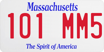 MA license plate 101MM5