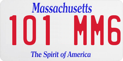 MA license plate 101MM6