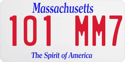 MA license plate 101MM7