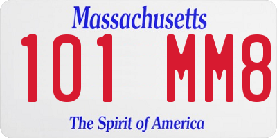MA license plate 101MM8