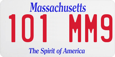 MA license plate 101MM9