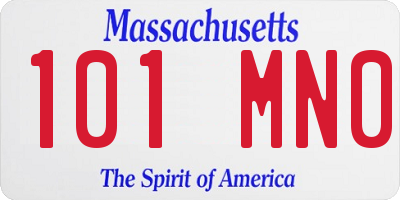 MA license plate 101MN0