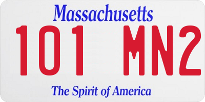 MA license plate 101MN2