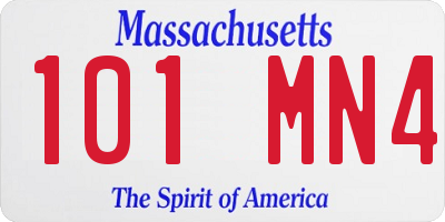 MA license plate 101MN4
