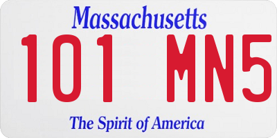 MA license plate 101MN5