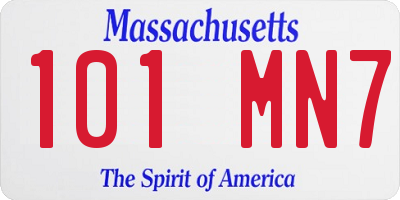 MA license plate 101MN7