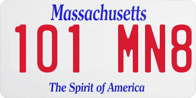 MA license plate 101MN8