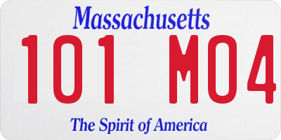 MA license plate 101MO4