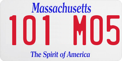 MA license plate 101MO5