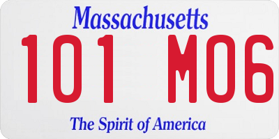 MA license plate 101MO6