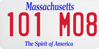 MA license plate 101MO8