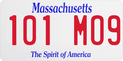 MA license plate 101MO9