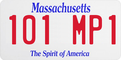 MA license plate 101MP1